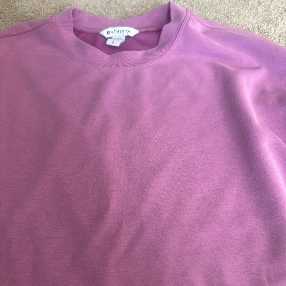 ATHLETA soft stream pink sweatshirt LARGE - Picture 4 of 4